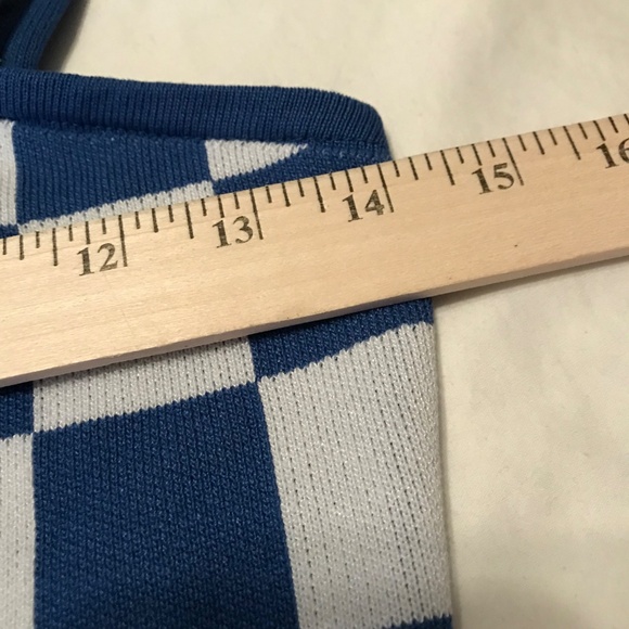 Knit Shorts Set Crop Top Knit Short Checks 2 Piece Shorts Set Blue Size Medium - Picture 15 of 16